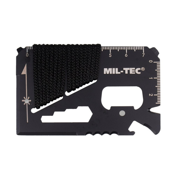 Mil-Tec Survival Tool Überlebenskarte mit Hülle, schwarz